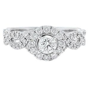 Neil Lane Diamond engagement ring round 14k white gold